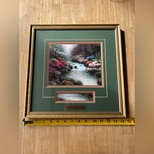 1996 Thomas Kinkade Beside Still Waters Print Matt & Framed Certif Authenticity